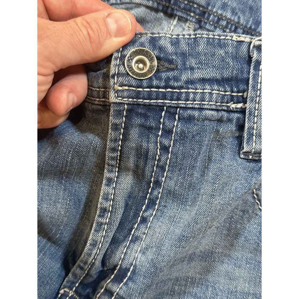TK Axel Men's Slim Boot Cut Jeans Light Wash Blue Denim Stretch Pockets 38 X 29* - Picture 6 of 16